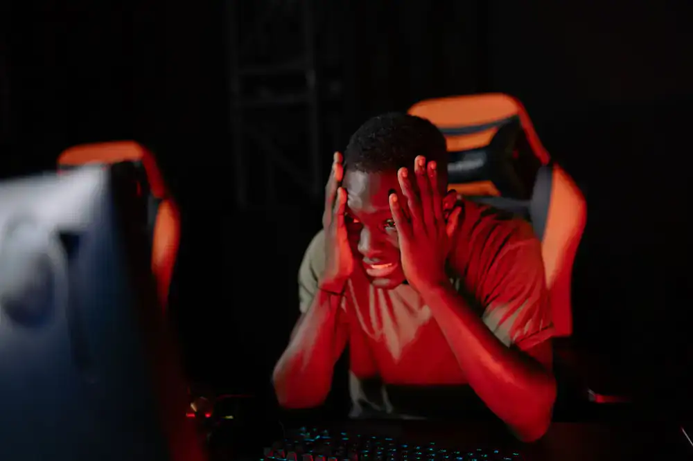 Technician stress testing a gaming PC
